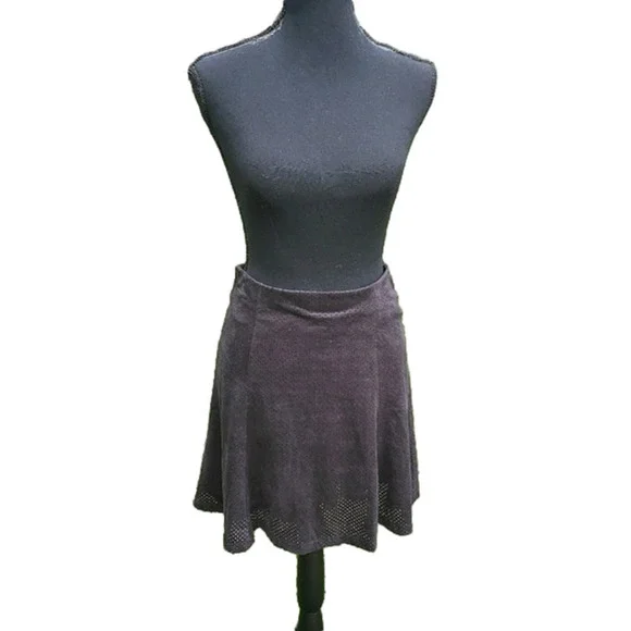 THREE DOTS - grey A line mini skirt NWOT - Picture 1 of 8